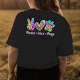 Cute Peace Love Dogs Tie Dye Dog Paw Dog Mom Mothers Day Womens Back Print T-shirt Funny Gifts