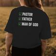 Fathers Day From Church Pastor Dad Man Of God Womens Back Print T-shirt Funny Gifts