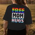 Free Mom Hugs Groovy Rainbow Heart Lgbt Flag Pride Month Womens Back Print T-shirt Unique Gifts