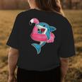 Funny Flamingo Float Summer Shark Floating Womens Back Print T-shirt Unique Gifts