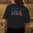 God Bless The Usa Red White Blue Flag Patriotic 4Th Of July Womens Back Print T-shirt Unique Gifts