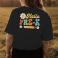 Groovy Hello Pre-K First Day Of School Teachers Kids Girls Womens Back Print T-shirt Unique Gifts