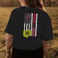 Hairdresser American Flag Sunflower Cool Hair Stylist Gifts Womens Back Print T-shirt Unique Gifts