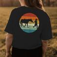Horse And Girl Silhouette Sunset Retro Cowgirl Equestrian Womens Back Print T-shirt Unique Gifts