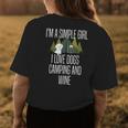 Im A Simple Girl I Love Dogs Camping And Wine Camper Womens Back Print T-shirt Unique Gifts