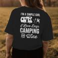 Im A Simple Girl Love Dogs Camping And Wine Camper Gifts Womens Back Print T-shirt Unique Gifts