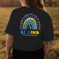 In October We Wear Blue And Yellow Down Syndrome Awareness Womens Back Print T-shirt Unique Gifts