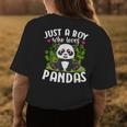 Just A Boy Who Loves Pandas Funny Panda Lover Womens Back Print T-shirt Unique Gifts
