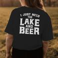 Lake And Beer Funny Lake Life Beer Drinking Gift Drinking Funny Designs Funny Gifts Womens Back Print T-shirt Unique Gifts