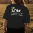 Lathrop Name Gift Im Lathrop Im Never Wrong Womens Back Print T-shirt Funny Gifts