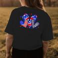 Leopard Heart Red White Blue American Flag 4Th Of July Women Womens Back Print T-shirt Funny Gifts