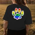Lgbt Ally Furry Pride Rainbow Fursuit Dog Paw Print Womens Back Print T-shirt Unique Gifts
