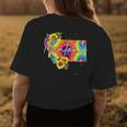 Montana Sunflower Tie Dye State Map Gifts Womens Back Print T-shirt Unique Gifts