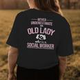 Never Underestimate Old Lady Social Worker Social Work Gift For Womens Womens Back Print T-shirt Funny Gifts