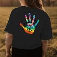 Peace Sign Love Handprint 60S 70S Tie Dye Hippie Costume Womens Back Print T-shirt Unique Gifts