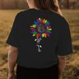 Proud Ally Rainbow Sunflower Lgbt Gay Lesbian Pride Gifts Womens Back Print T-shirt Unique Gifts
