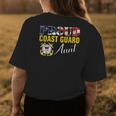 Proud Coast Guard Aunt With American Flag For Veteran Day Veteran Funny Gifts Womens Back Print T-shirt Unique Gifts
