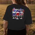 Red White Blue Three Wine Glasses American Flag 4Th Of July Womens Back Print T-shirt Unique Gifts