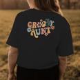 Retro Groovy Aunt Matching Family 1St Birthday Party Womens Back Print T-shirt Unique Gifts