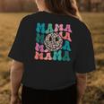 Retro Leopard Mama Groovy Face Trendy New Mom Womens Back Print T-shirt Unique Gifts