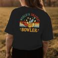 Retro Worlds Okayest Bowler Funny Men Women Mom Kids Bowling Womens Back Print T-shirt Funny Gifts