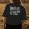 Sarchotic Definition Sarcastic Or Crazy Psychotic Funny Definition Funny Gifts Womens Back Print T-shirt Unique Gifts