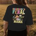Somebodys Feral Mama Wild Mom Opossum Groovy Mushroom Gifts For Mom Funny Gifts Womens Back Print T-shirt Unique Gifts