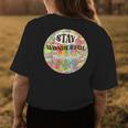 Stay Wonderful Retro Daisy Rainbow Aesthetic Inspirational Womens Back Print T-shirt Unique Gifts