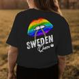 Sweden Queen Lgbtq Gay Pride Flag Lips Rainbow Swedish Womens Back Print T-shirt Unique Gifts