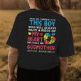Theres This Boy He Calls Me Godmother Autism Awareness Womens Back Print T-shirt Funny Gifts