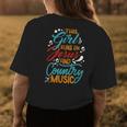 This Girl Runs On Jesus And Country Music Hat Cowgirl Guitar Womens Back Print T-shirt Unique Gifts