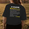 Tyson Name Gift Tyson Facts V3 Womens Back Print T-shirt Funny Gifts