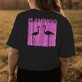 Vintage Retro Flamingo 80S Purple Neon Geometric Womens Back Print T-shirt Unique Gifts