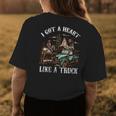 Western Sunset Cowgirl I Got A Heart Like A Truck Vintage Gift For Womens Womens Back Print T-shirt Unique Gifts
