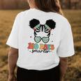 100 Days Smarter 100 Days Of School Messy Bun Black Girl Womens Back Print T-shirt Unique Gifts