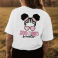 100 Days Sweeter 100 Days Of School Messy Bun Black Girl Womens Back Print T-shirt Unique Gifts