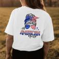 American Flag Patriotic Nurse Messy Bun 4Th Of July Womens Back Print T-shirt Unique Gifts