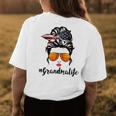 Basketball Grandma Life Messy Bun American Flag Bandana Womens Back Print T-shirt Unique Gifts