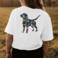 Beagle Floral Dog Silhouette Graphic Womens Back Print T-shirt Funny Gifts