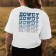 Blue Wild West Western Rodeo Yeehaw Howdy Cowgirl Country Womens Back Print T-shirt Unique Gifts