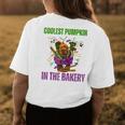 Coolest Pumpkin In The Bakery Fall Baker Cupcake Halloween Baker Womens T-shirt Back Print Unique Gifts