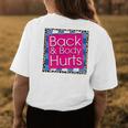 Funny Back Body Hurts Quote Workout Gym Top Leopard Womens Back Print T-shirt Funny Gifts