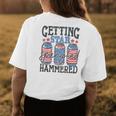 Getting Star Spangled Hammered Beer Lover Funny 4Th Of July Womens Back Print T-shirt Unique Gifts