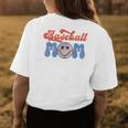 Hippie Face Baseball Mom Game Day Retro Groovy Mothers Day Womens Back Print T-shirt Unique Gifts