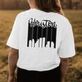 Houston - City Pride - Retro Skyline Silhouette Image Womens Back Print T-shirt Unique Gifts