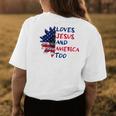 Loves Jesus And America Too Sunflower Women's Crewneck Short Sleeve Back Print T-shirt Unique Gifts