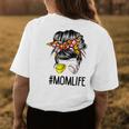 Mom Life Softball Baseball Mothers Day Messy Bun Women Womens Back Print T-shirt Unique Gifts