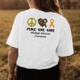 Multiple Sclerosis Awareness Peace Love Leopard Heart Ribbon Womens Back Print T-shirt Unique Gifts