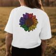 Rainbow Sunflower Lgbtq Flag Pride Month Womens Back Print T-shirt Unique Gifts
