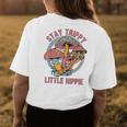 Retro Stay Trippy Little Hippie Groovy Cottagecore Mushroom Womens Back Print T-shirt Unique Gifts